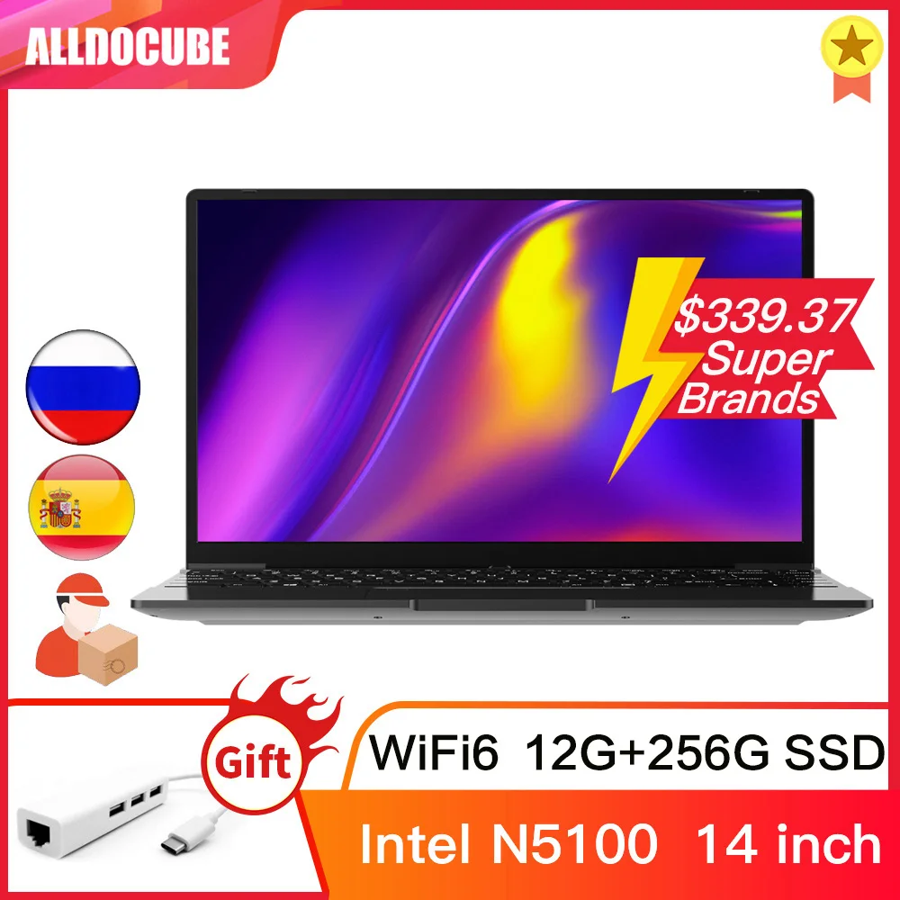Alldocube GT Book ноутбук с 14 дюймовым дисплеем четырёхъядерным процессором Windows 10 N5100