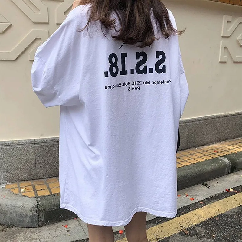 

Short-sleeved female cool and handsome street top student Korean version of loose and wild ulzzang Harajuku style bf hip-hop T-s