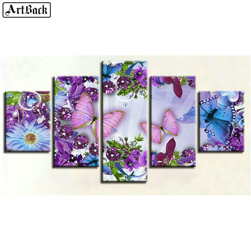 

Five spell diamond painting butterfly flower 5d full square drill resin mosaic crafts home decoration stickers
