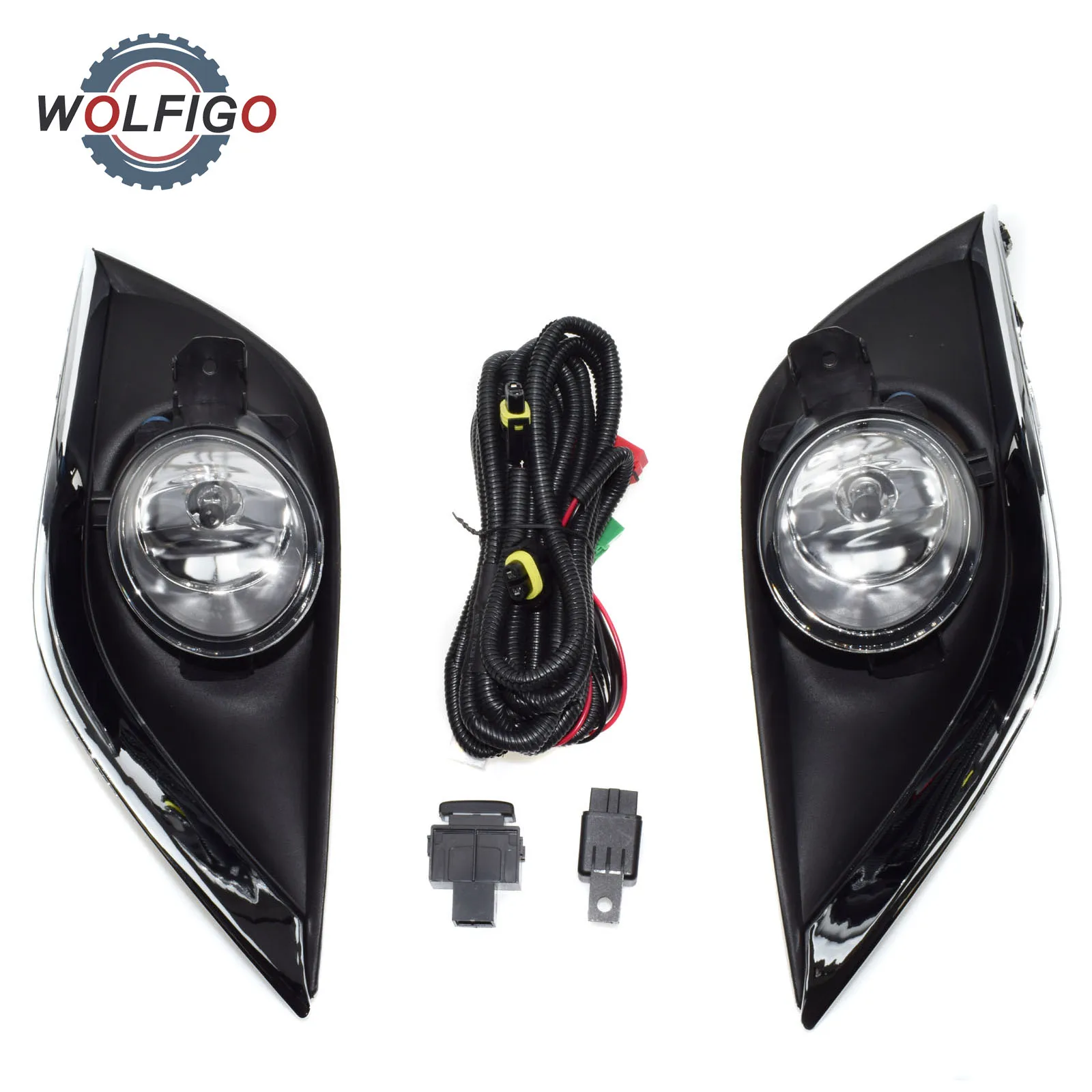 WOLFIGO 1 компл. Прозрачные линзы Противотуманные фары с ободом проводное реле 622576W80A