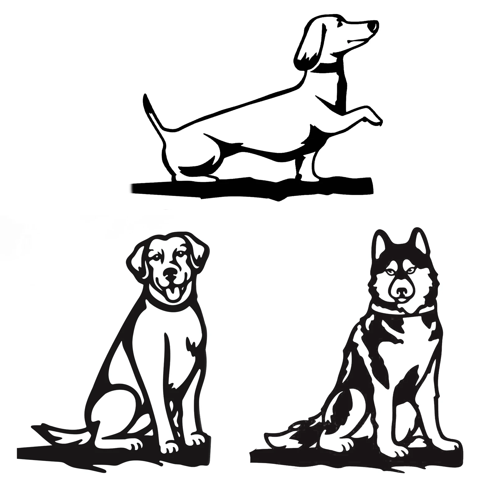 

Силуэт Собаки черный цветной садовый колышек с щенком в форме собаки металлический художественный двор газон уличный домашний декор подар...