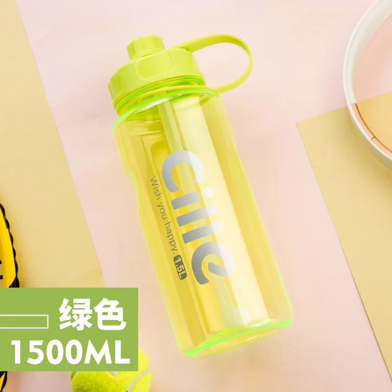 Green2-1500ml Бренд 1000 мл 2000 мл Спортивная бутылка для воды с соломинкой 1Л 2л 3л BPA бесплатно пластиковая бутылка для воды Питьевая Бутылка космические бутылки - Цвет: Green2-1500ml