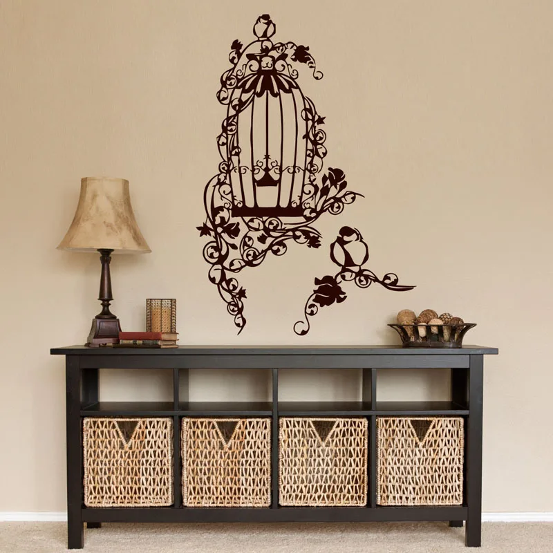 

Birds Cage Wall Sticker Removable DIY Vinyl Art Murals Modern Home Decor For Living Room Kids Room Nursery Decoration