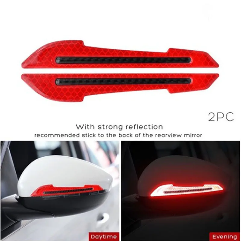

1 Pair Car Rearview Mirror Reflective Sticker Car-styling Safety Warning Reflective Sticker Car Rearview Mirror Decorative Strip