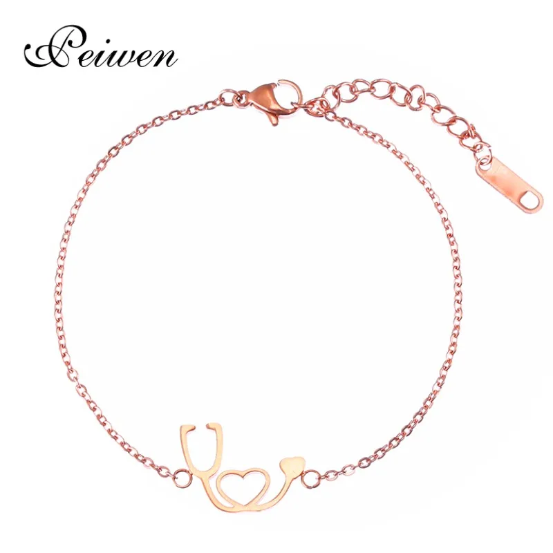 Браслеты из нержавеющей стали для медсестер/врачей ювелирные украшения в виде