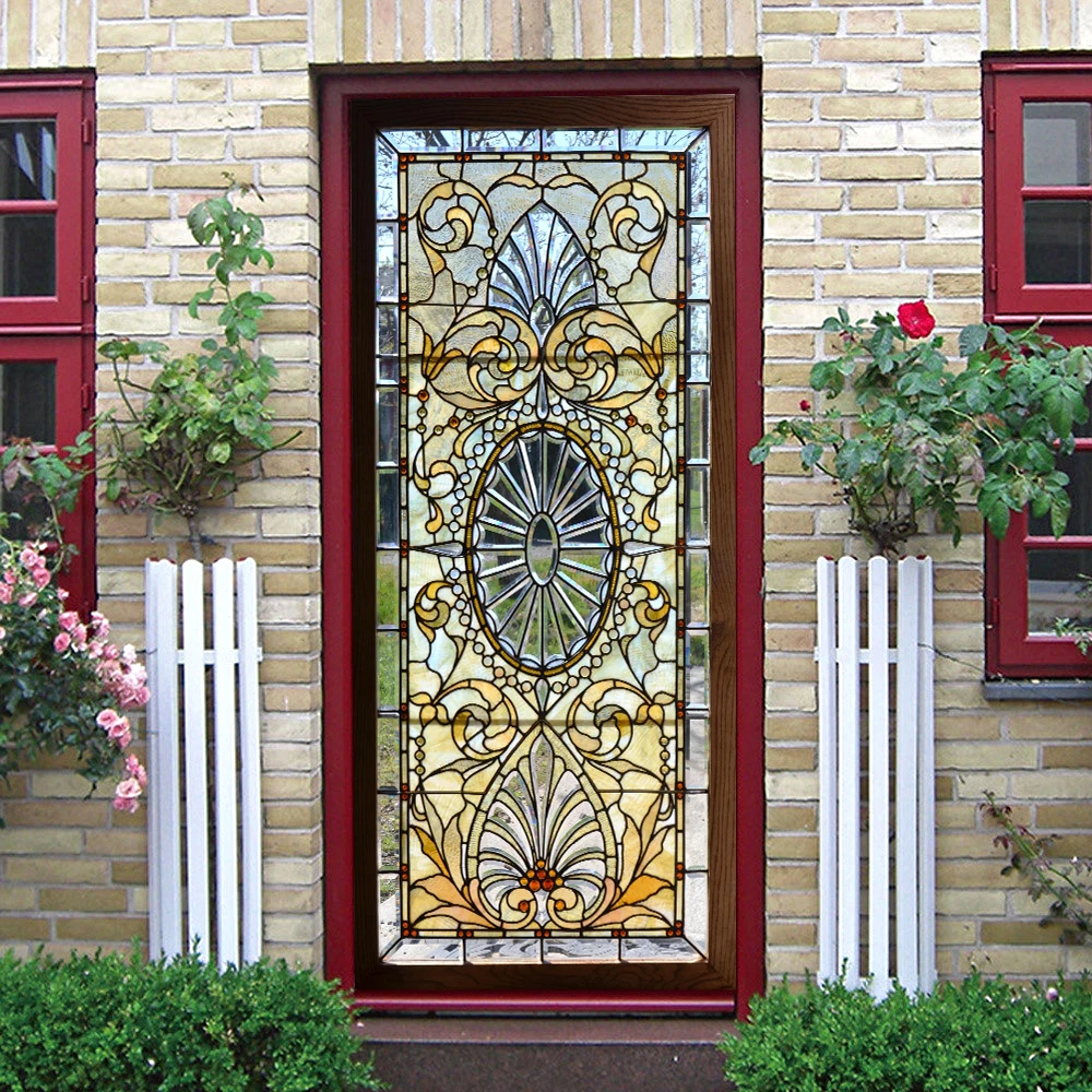 

2pc/set Simulated Transparent Glass DIY Door Wall Stickers Home Decor Living Room Vinyl Mural Peel & Stick Waterproof Wallpaper