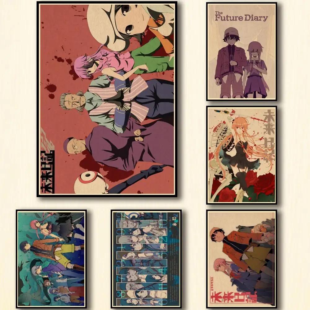 36 дизайнов аниме Будущее Дневник искусство искусства необычная Наклейка на