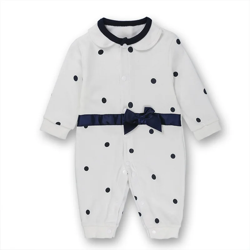 Dot Toddler Kid Infant Baby Boy Clothes Gentleman Suit Long Sleeve Romper Bow Tie Jumpsuit One-piece Outfit Clothing 0-2T |