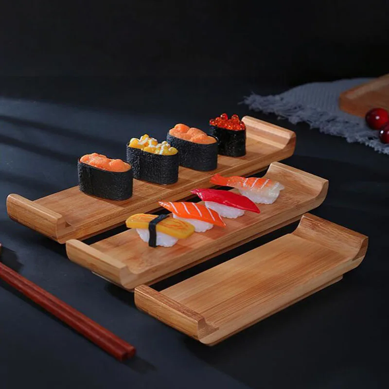 

Japanese Cuisine Sushi Board Boats Bamboo Plate Tray Creative Sushi Sashimi Platter Tableware Decoration Ornament