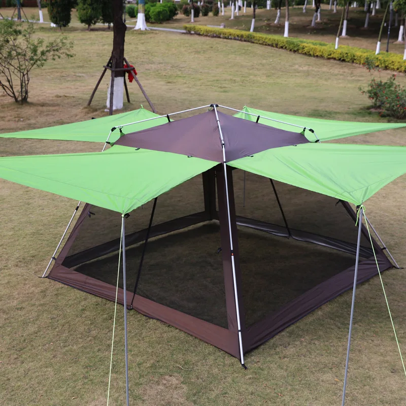 

315*315*210cm 5-8 Person Automatic Awning Ultralarge Folding Tents Outdoor Camping Mosquito-proof Anti-UV Gazebo Beach Shelter
