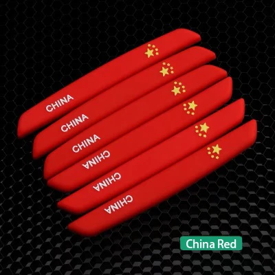 6PCS Auto Car Door Guard Edge Protector Door Anti-collision Sticker Rear View Mirror Anti-scratch Protector Door Trim Accessorie - Цвет: China Red