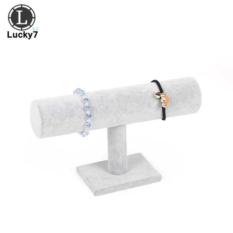 Стойка T Bar из белой искусственной кожи для браслетов цепочек часов стеллаж