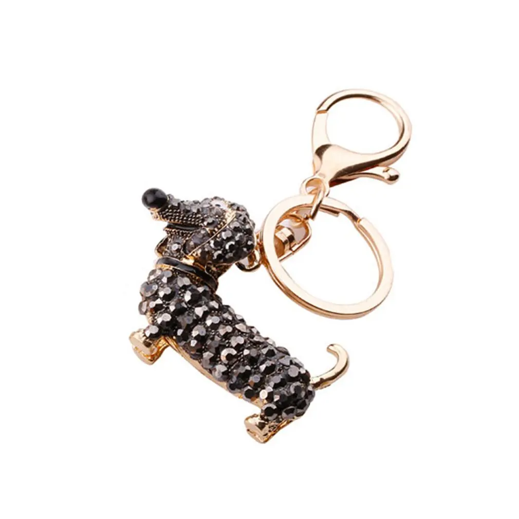 Маленькие милые Стразы дизайн такса собака брелок сумка автомобильный для