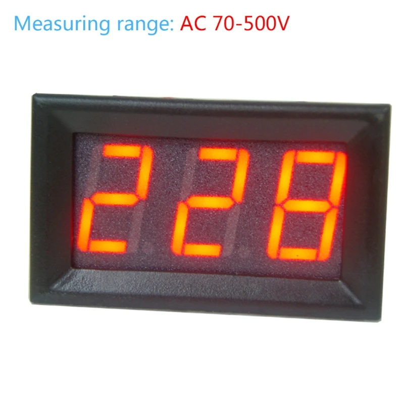 Цифровой вольтметр 0 56 дюйма красный светодиодный 2 провода напряжение 70 500 в
