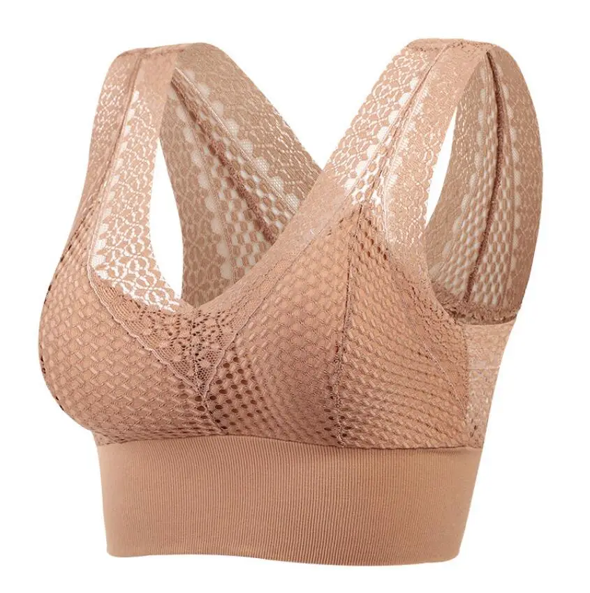 

Bra For Women Seamless Plus Size Bras With Gathers Pad Lace Comfortable Bralette Push Up Brassiere Bra Vest Wireless