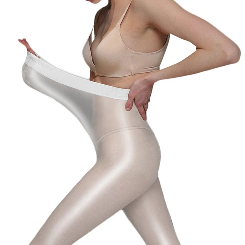 Откровенные женские пикантные блестящие колготки с открытой промежностью 70D