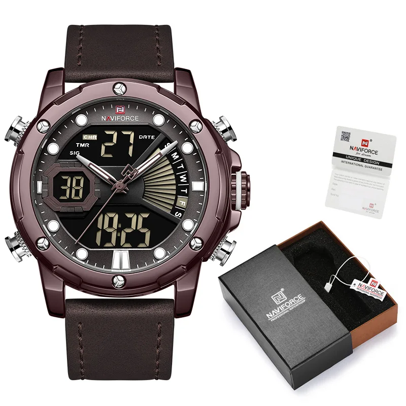 CE-Box-B NAVIFORCE мужские часы с коробкой, распродажа, мужские спортивные часы, светодиодный, аналоговый, цифровой, кварцевые, мужские часы, водонепроницаемые, Relogio Masculino - Цвет: CE-Box-B