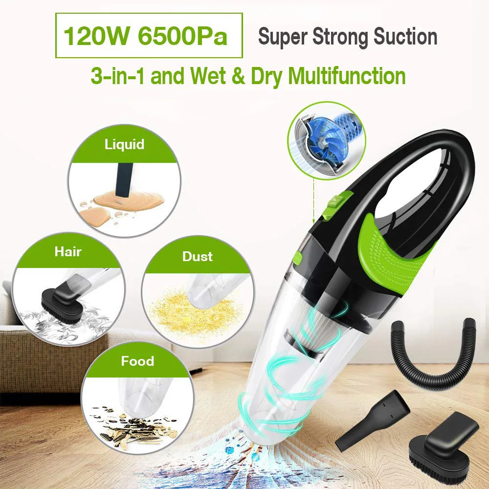 6500pa высокого давления всасывания автомобильный пылесос Беспроводной 12V 120W