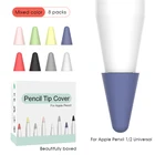 8 шт.компл. цветная мягкая силиконовая защитная крышка для ручки Apple Pencil 1 2, аксессуары, наконечник для Apple Pencil 2, чехол для наконечника