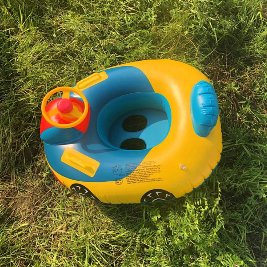 

Baby Inflatable Pool Float Swimming Float Boat with Steering Wheel for Boys