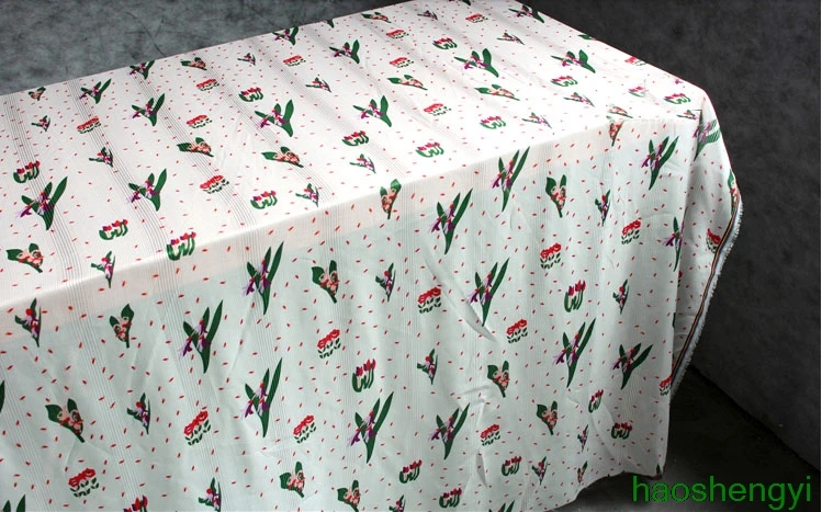 Printed white stripe red green pink flowers and grass chiffon decorative fabric translucent beach wind shirt | Дом и сад