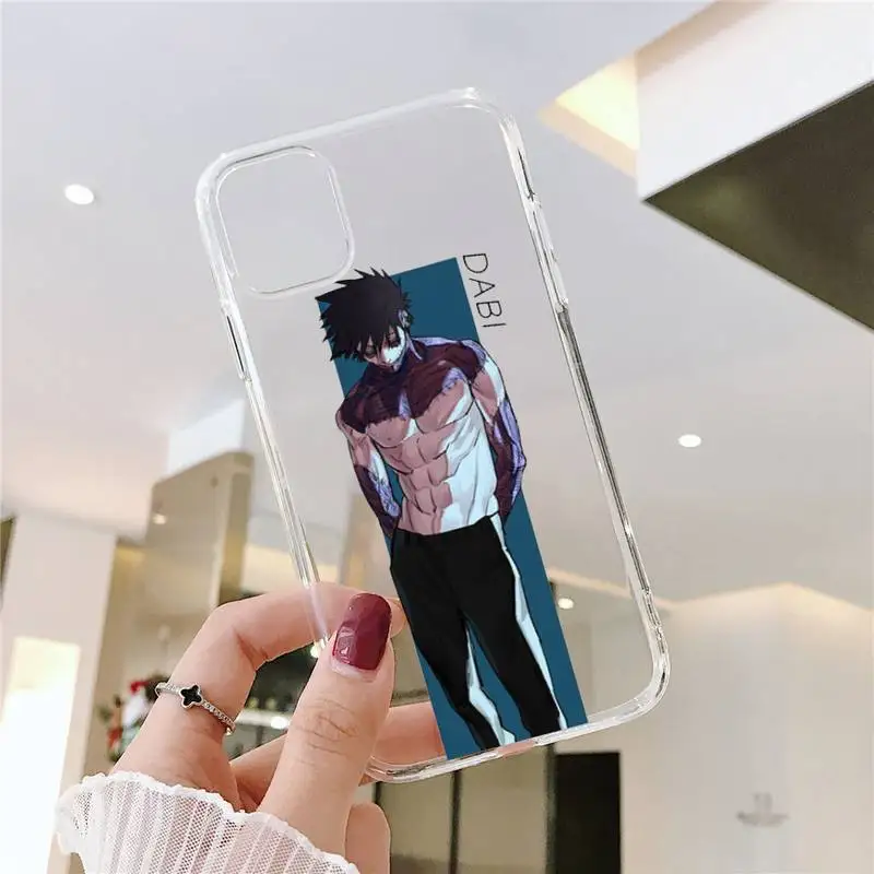 

dabi boku no hero academia manga Phone Case Transparent Clear for iPhone 11 12 mini pro XS MAX 8 7 6 6S Plus X 5S SE XR 2020