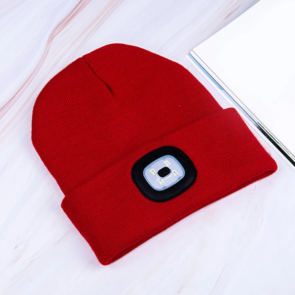 Вязаная шапка унисекс Рыболовная Шапка со светодиодной подсветкой осенне-зимняя