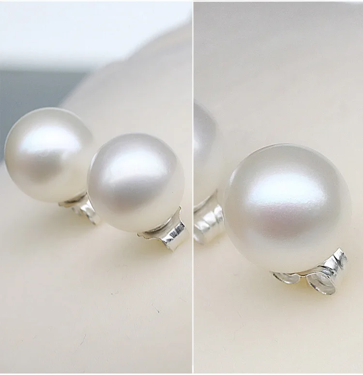 

2021 Fashion Office 925 Sterling Silver 8mm Bread Ball Freshwater Cultured Pearl Jewelry Stud Earrings for Women Wedding Gift