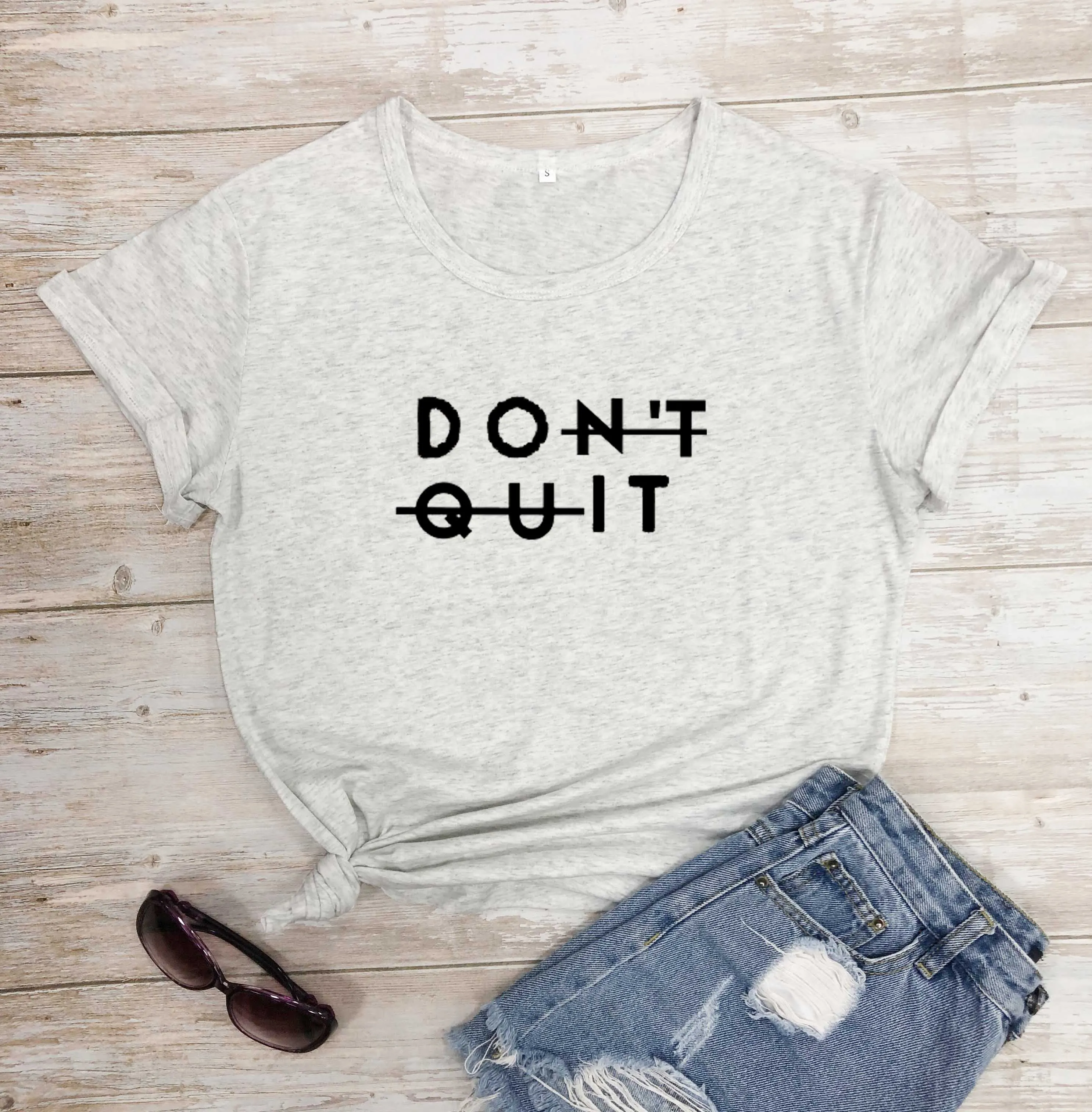 

Don't quit do it cotton slogan women fashion grunge tumblr letter print funny quote t shirt young street style tee gift top M231