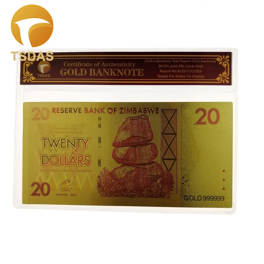 Цветные Позолоченные банкноты с рамкой COA в Зимбабве для коллекции декора | Дом и