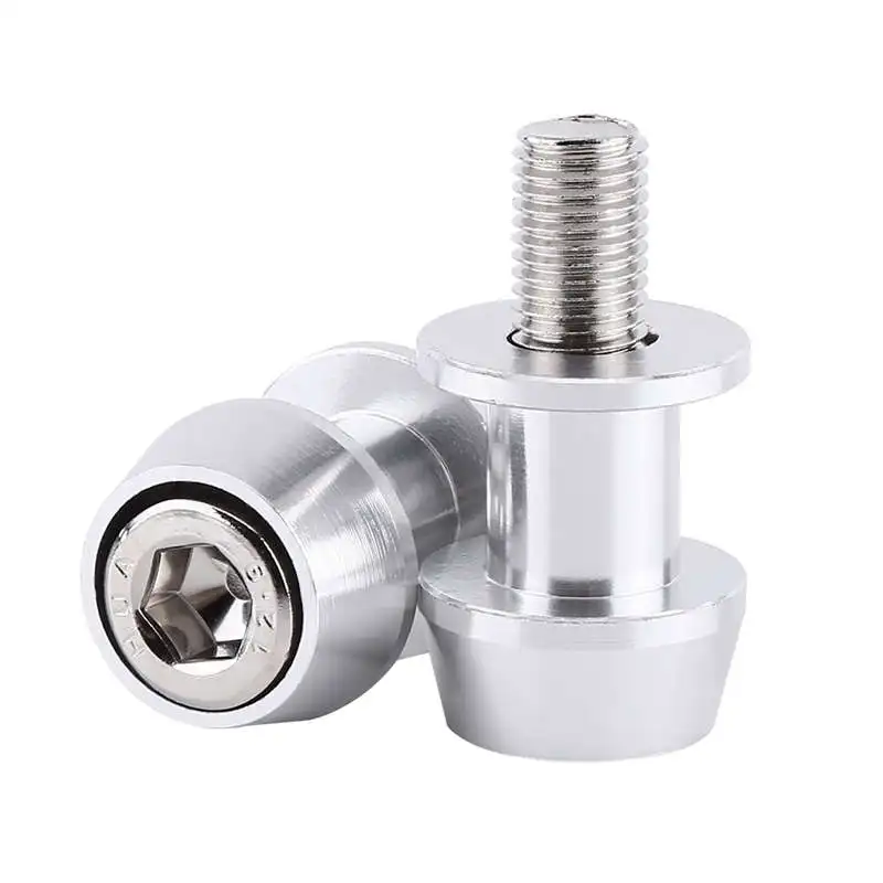 Silver 2 шт. M6 X1.5 мотоцикл ножницы с ЧПУ с поворотной ползунки для рук стенд винт для Yamaha Fz01 Fz03 Fz09 Fz10 Yzf R1 R3 R6 R25 R125 R1000 R6S - Цвет: Silver