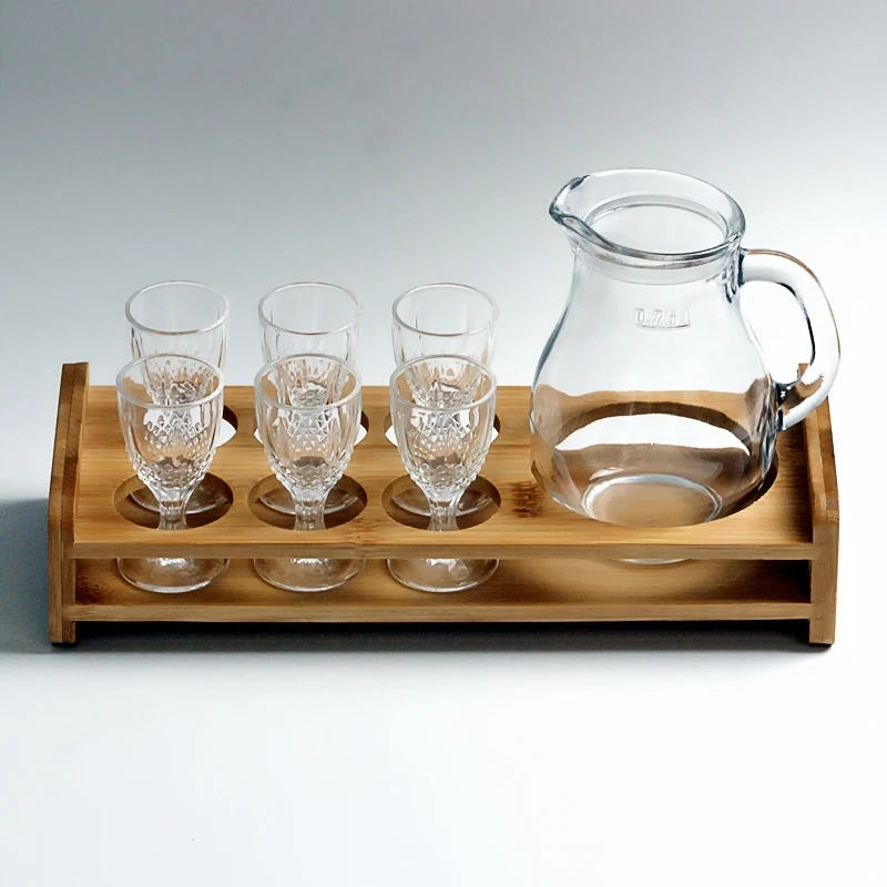 

Party Kitchen Barware Glass Cocktail Mojito Vintage Simple Barware Tool Sets Wooden Holder Strumenti Bar Bartender Tools EI50BW