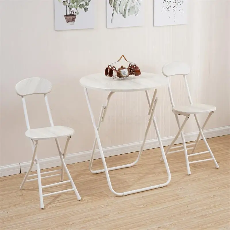 Folding Table Household Round Small Portable Dining Rental Room Simple Four-person Ins Net Red |