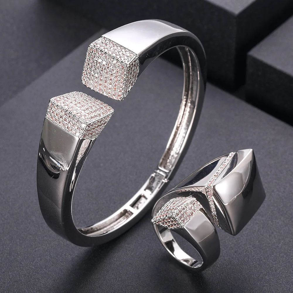 Jankelly на руку люксовый уникальный браслет кольцо Ювелирные наборы для женщин