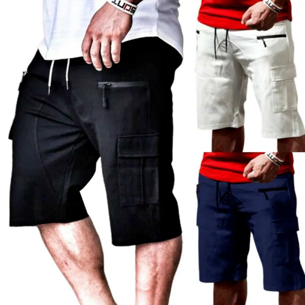 

Men Drawstring Multi-pocket Shorts Summer Beach Casual Biker Sports Short Pants