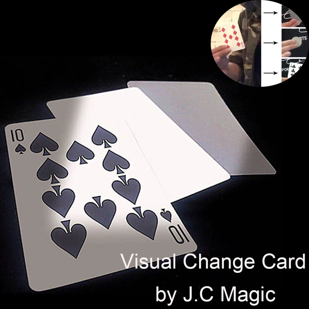 Visual Change Card by J.C Magic Stage Close Up Magia Playing Card Changes Poker Magie Mentalism Illusion Gimmick Props Magicians