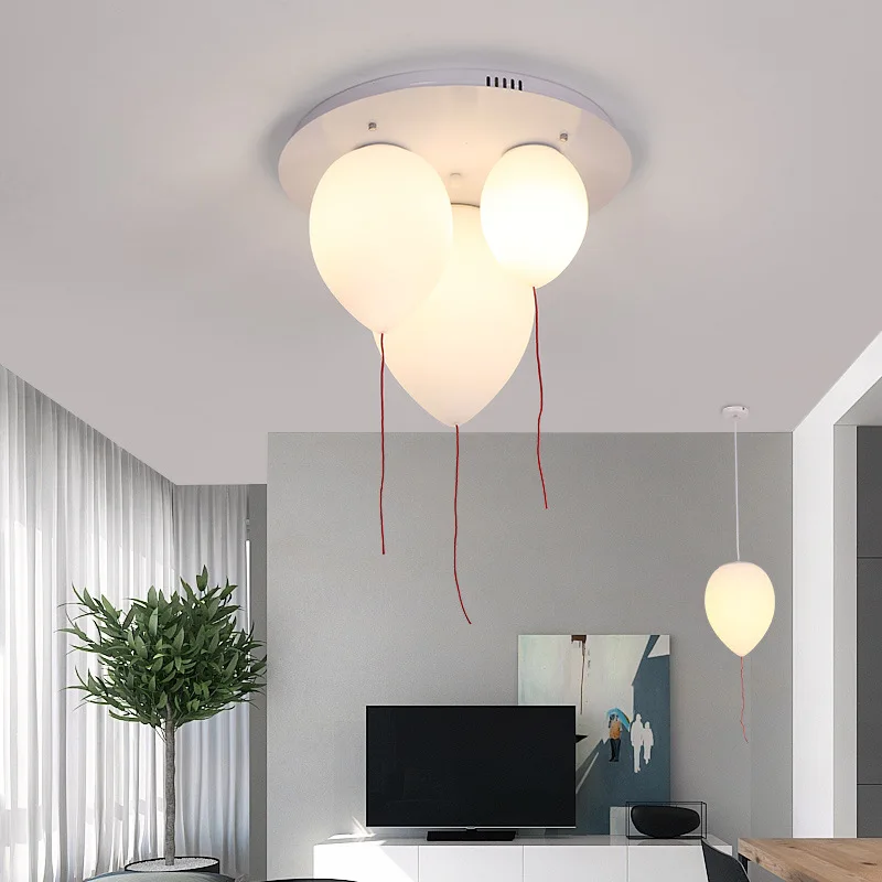 

Color glass balloon led ceiling lamp E14 light source is suitable for the living room study bedroom festival decoration
