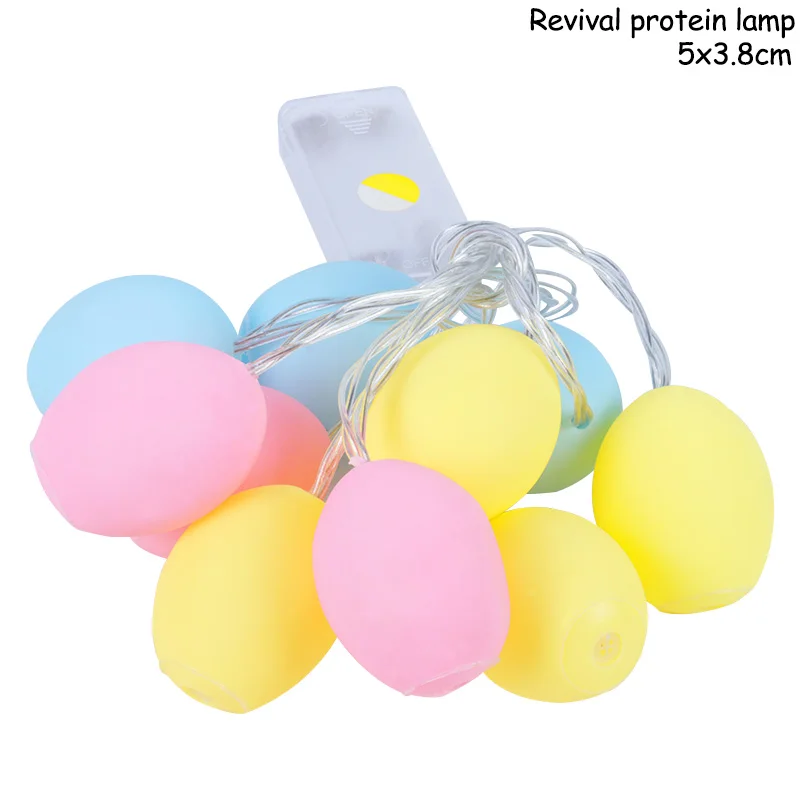 egg 10 LED lights Пасхальное украшение 1 м/1,8 м 10 Светодиодный светильник-гирлянда в форме пасхального яйца кролика светильник на батарейках для пасхи вечерние подвесные украшения для дома - Цвет: egg 10 LED lights
