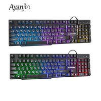 russian keyboard wired gaming keyboard 104 keys backlit led keyboards usb waterproof mechanical feel gamer keyboard for laptop