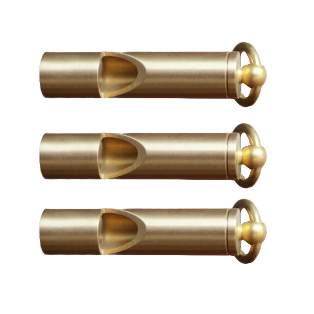 

3Pcs Vintage Copper Whistles Pure Brass Survival Whistles Keychain Pendant Outdoor Whistle Supplies