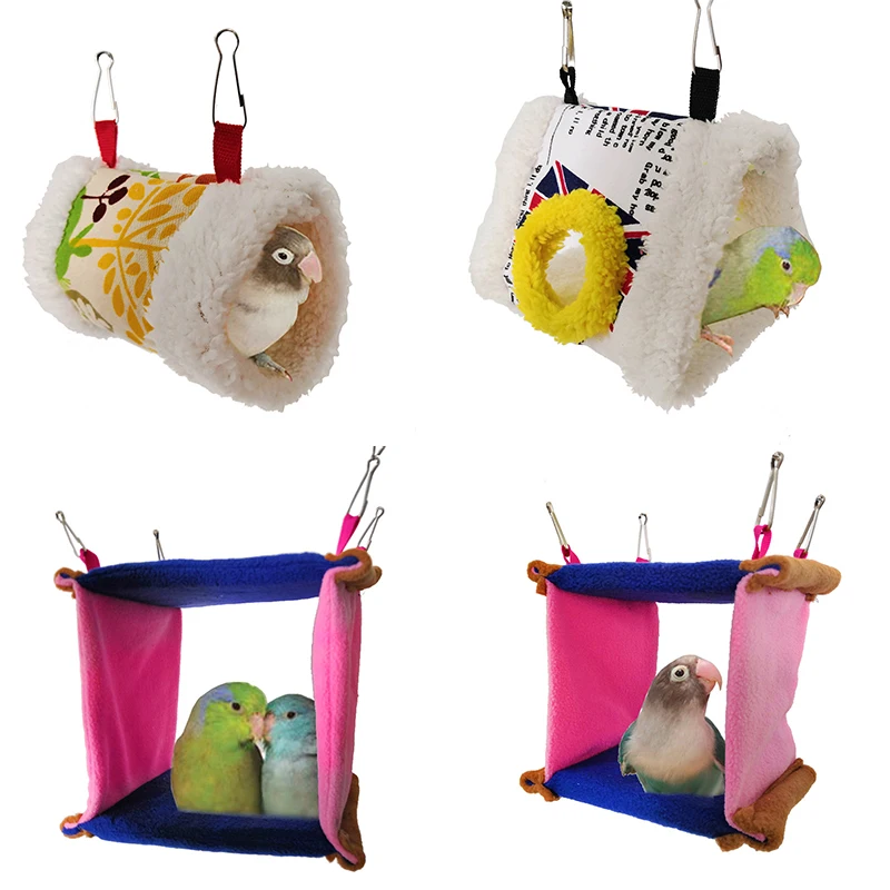 

The New Parrot Sun Hammock Bird Nest Cylinder Tent Pet Supplies Triangle Bird Nest Velvet Plush Warm Cut Parrot Hammock