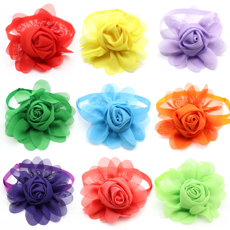 

50 Pcs Puppy Dog Bow Tie Colorful Flower Cat Dog Bow Tie Necktie Dog Grooming Dog Accessories For Small Meduim Dog Pet Supplies