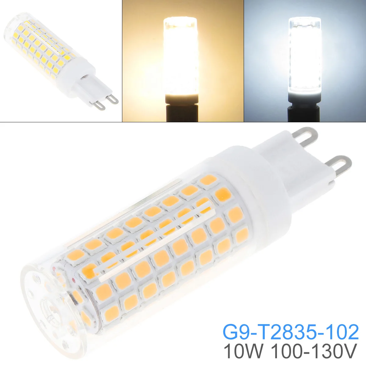 Регулируемая G9 110 в белый/теплый белый 102 светодиодов 2835 SMD 10 Вт кукурузная лампа