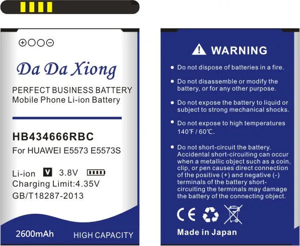 Аккумулятор Da Xiong 2600 мА/ч HB434666RBC батарея для Huawei E5573 E5573S 32 320 606 806|battery for huawei|battery