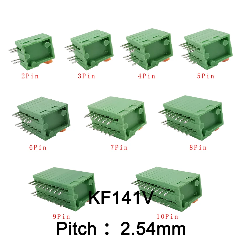 Контактный пружинный клеммный блок KF141R KF141V 2/3/4/5/6/7/8/9/10 для печатной платы без