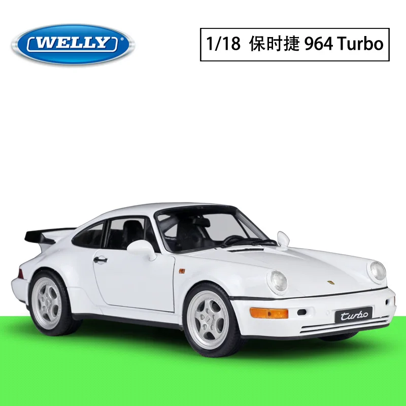 

Оригинальная модель автомобиля Well 1/18 Porsche 964 Turbo из сплава Коллекционная дверь может быть открыта с амортизатором игрушечные автомобили