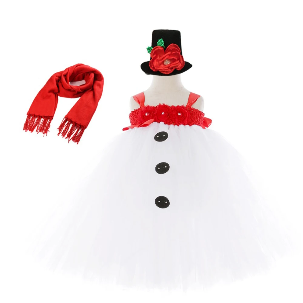 Beautiful Snowman Tutu Dress and Hat Baby Girls First Christmas Halloween Costume Winter New Year Thanksgiving Clothes Outfit | Детская