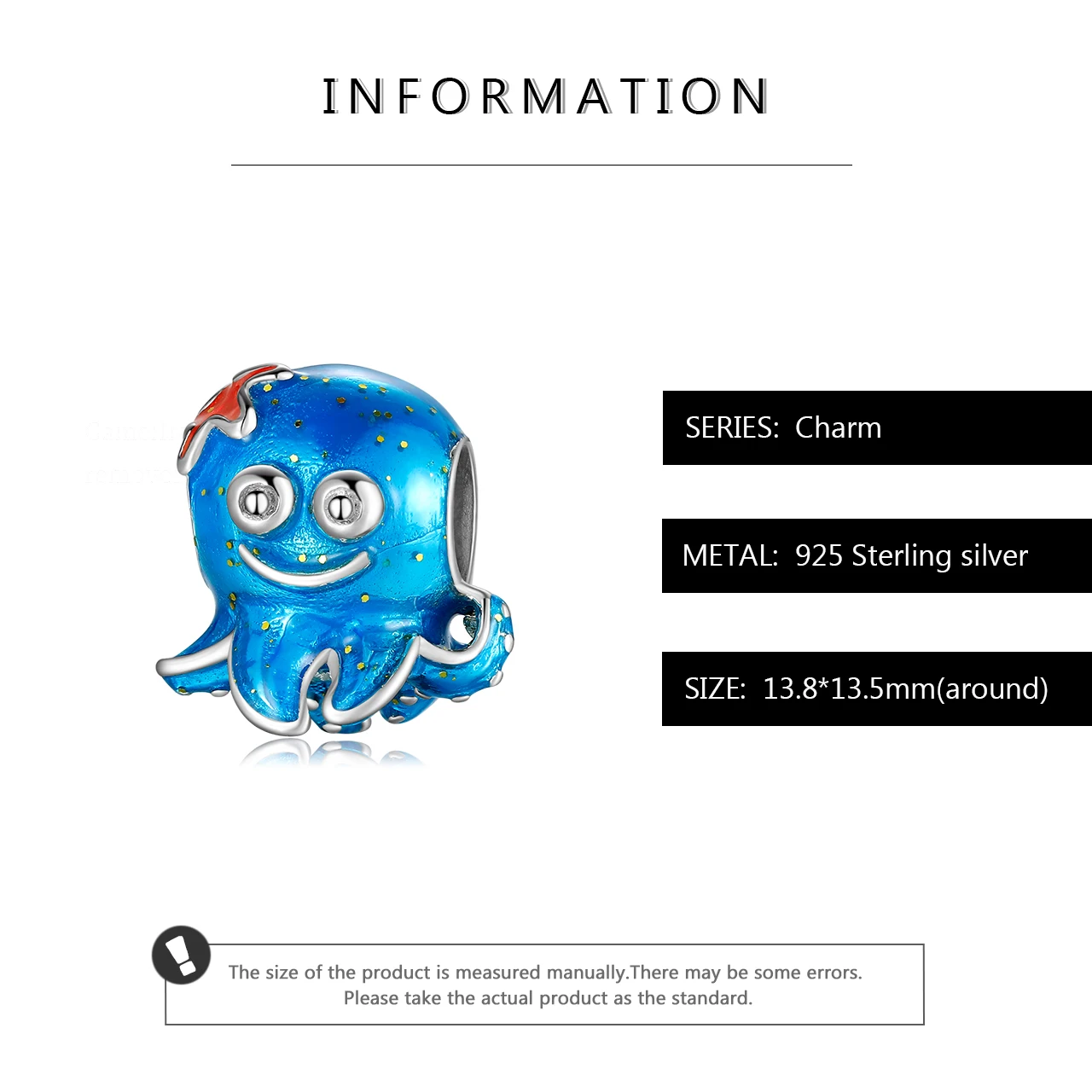 Синий осьминог прекрасное Подводное существо подвески бусины подходит для