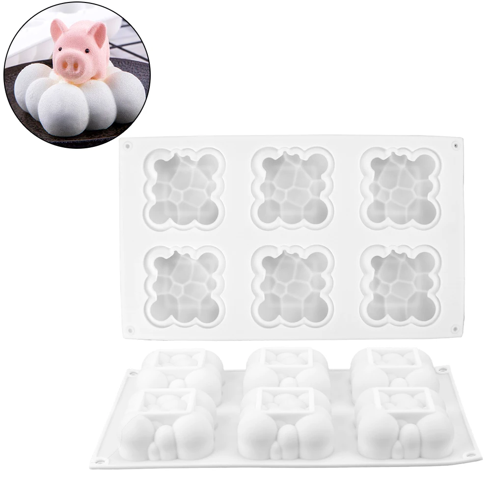 

Для шоколадной губки, силикон для рукоделия, пищевой силикон, 6 отверстий, инструменты для украшения тортов, форма для торта в форме облака