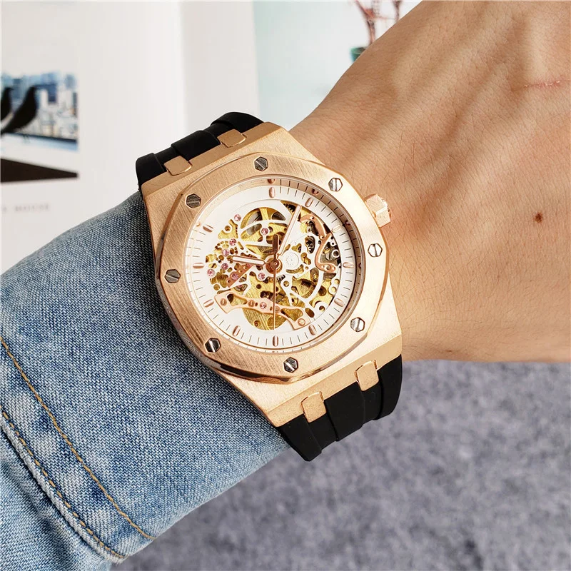 Часы наручные мужские механические модные роскошные спортивные брендовые с